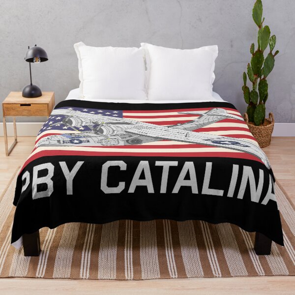Item preview, PBY Catalina American WW2 Flying Boat Diagram USA Flag designed and sold by MilitaryMart.