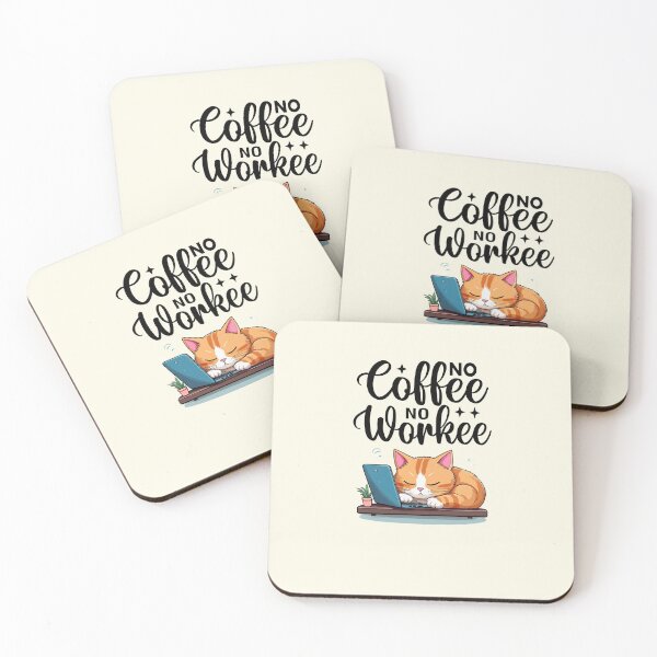 Item preview, Cute  lazy cat wants coffee designed and sold by Coolparrotgirl.