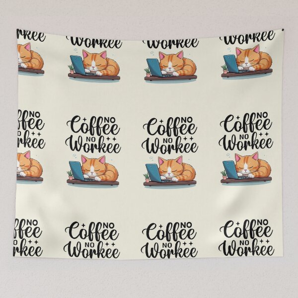 Item preview, Cute  lazy cat wants coffee designed and sold by Coolparrotgirl.