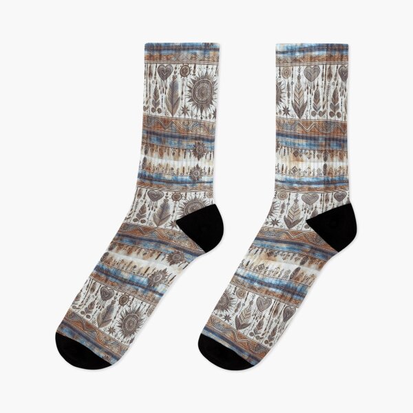 Artikelvorschau, Boho Western Tiedye Stripe – Tribal Leinen Patchwork Print entworfen und verkauft von GardenReign.