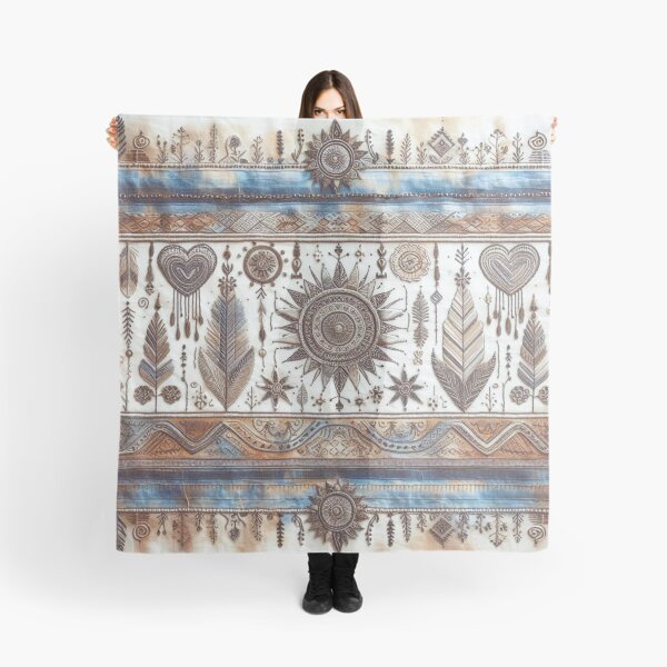 Artikelvorschau, Boho Western Tiedye Stripe – Tribal Leinen Patchwork Print entworfen und verkauft von GardenReign.