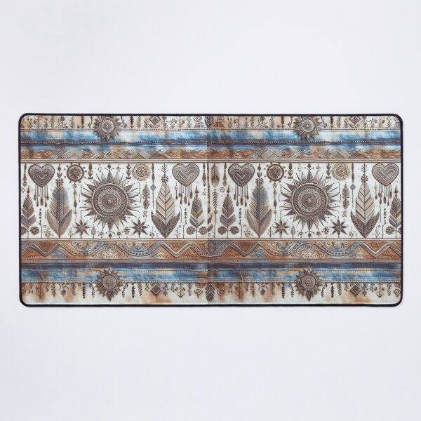 Artikelvorschau, Boho Western Tiedye Stripe – Tribal Leinen Patchwork Print entworfen und verkauft von GardenReign.