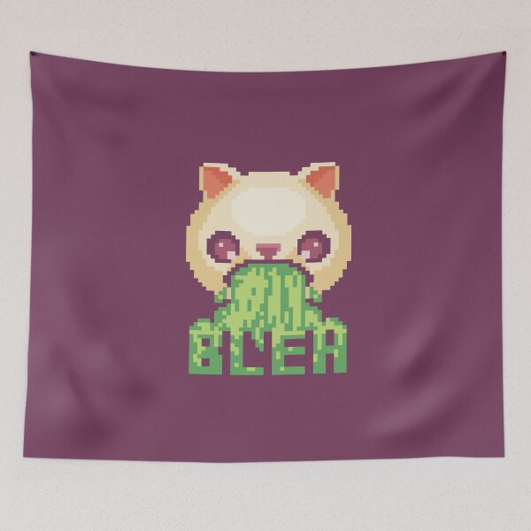 Item preview, Blehh Cat Pixel Art Funny Bleh Emoji White designed and sold by PixelDrukiPL.