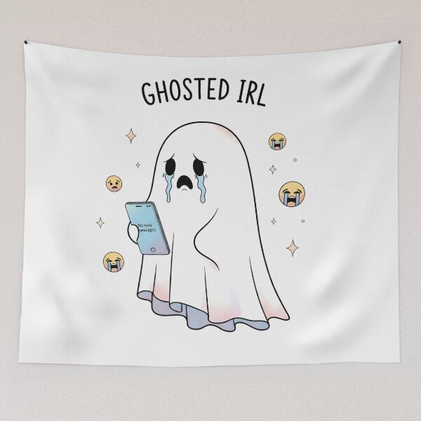 Item preview, Ghosted IRL – Sad Kawaii Ghost Meme Digital Art designed and sold by AnnDesignStudio.