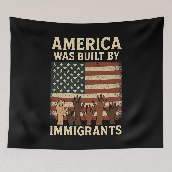 Item preview, America Was Built by Immigrants - Patriotic & Inspirational designed and sold by InspireSticker.