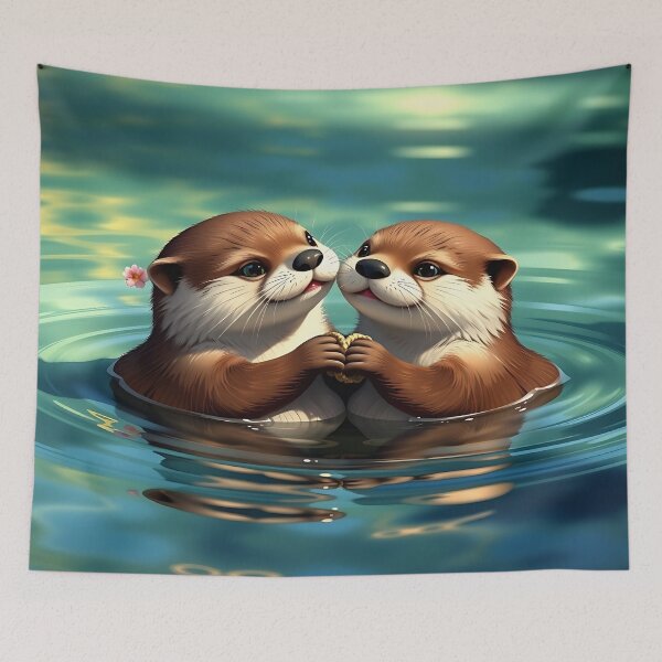 Item preview, Aquatic Complicity — Two Otters and a River of Tenderness designed and sold by Ralek.
