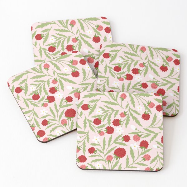 Item preview, Raspberry Bliss Floral Fruit Pattern on Pink designed and sold by GrantYourWish3.