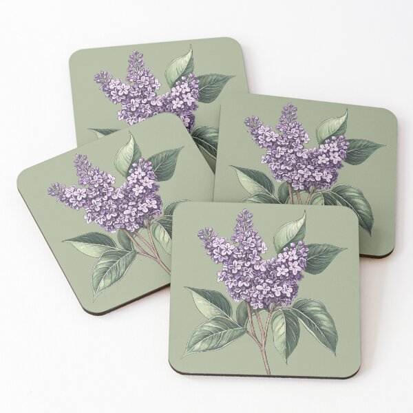Item preview, Vintage Purple Lilac Blossom with Green Leaves Graphic Art, Common Lilac (Syringa vulgaris) designed and sold by IdeaSmith.