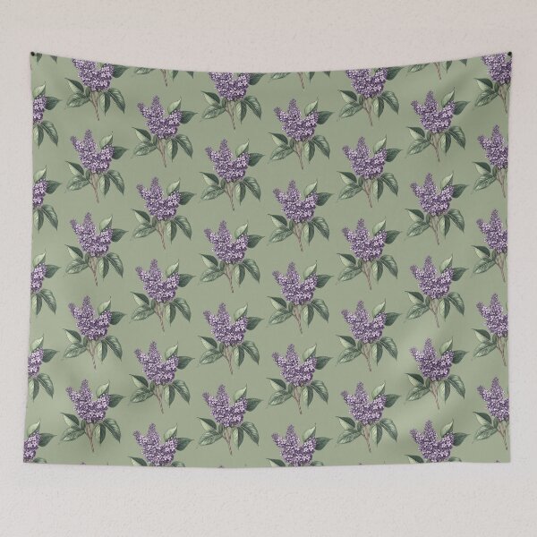 Item preview, Vintage Purple Lilac Blossom with Green Leaves Graphic Art, Common Lilac (Syringa vulgaris) designed and sold by IdeaSmith.