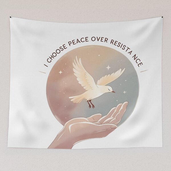 Item preview, I choose peace over resistance. Affirmation designed and sold by FlowCreate.