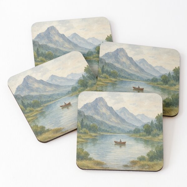 Item preview, Lovely boat  between the mountains designed and sold by mariscahak.