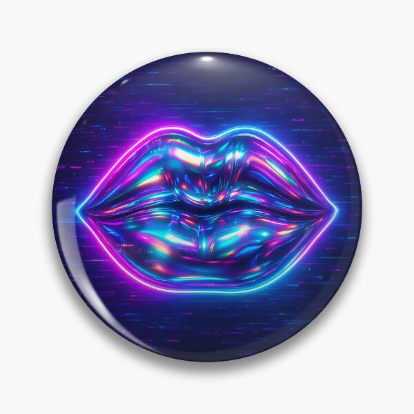 Item preview, Neon Holographic Lips – Futuristic Pop Art for Trendsetters designed and sold by Psycho-Crazy.