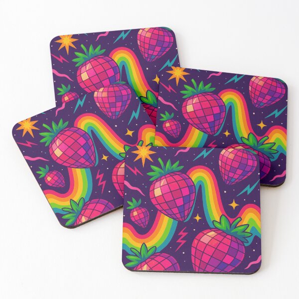 Item preview, Trippy Discoball Strawberry Rainbow Mirrorball designed and sold by CapturedByeJ.