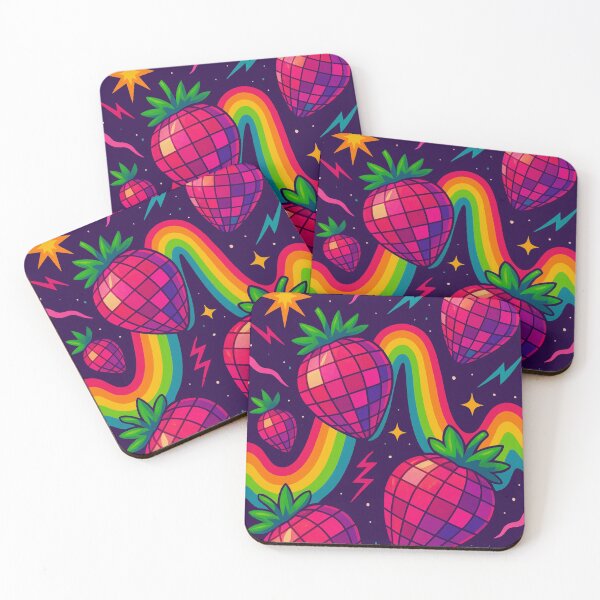 Item preview, Psychedelic Rainbow Disco Ball Strawberry designed and sold by CapturedByeJ.