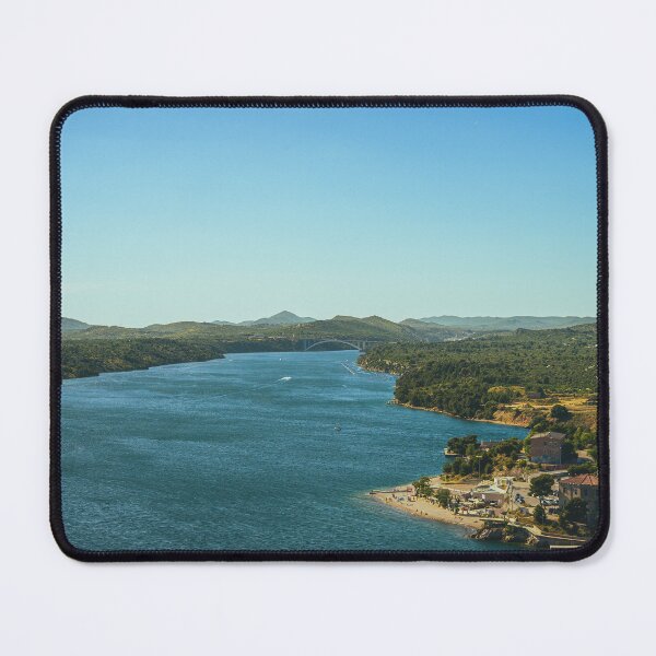 Item preview, River Meets Sea – Coastal Village and Bridge View designed and sold by Ellaire.