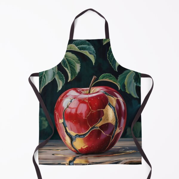Item preview, Kintsugi Golden Mended Apple Art designed and sold by ShadowAndSlate.