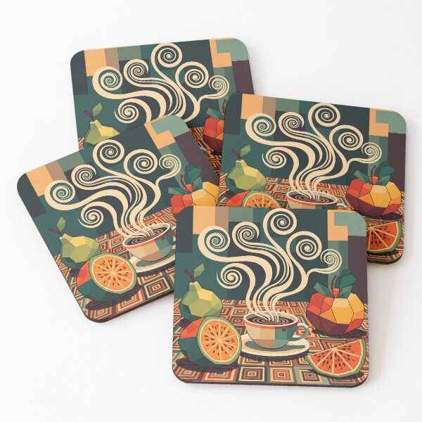 Item preview, Cubist Coffee & Fruit – Modern Retro Art  designed and sold by Dino-Lune.