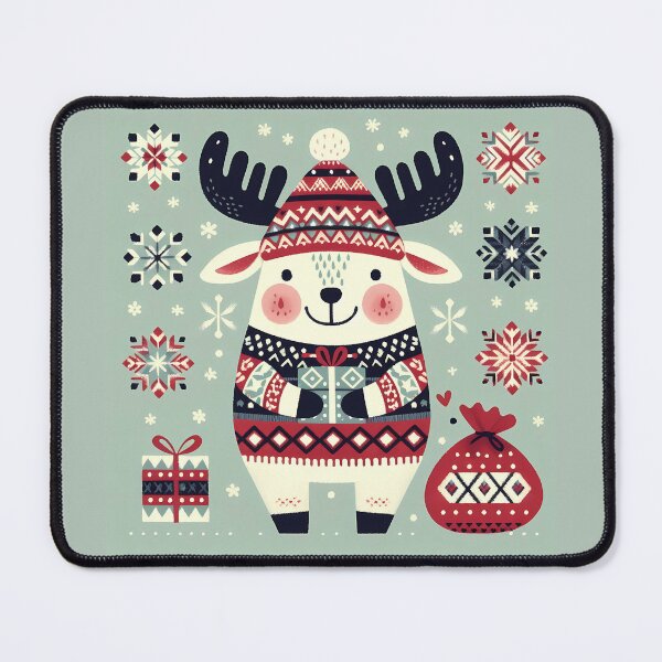 Item preview, Festive Moose - Scandinavian Folk Art by heidiannemorris © designed and sold by FOLK ART FUSION by heidiannemorris.