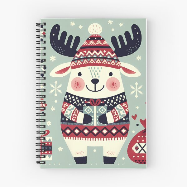 Item preview, Festive Moose - Scandinavian Folk Art by heidiannemorris © designed and sold by FOLK ART FUSION by heidiannemorris.