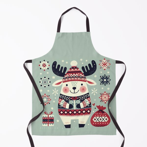 Item preview, Festive Moose - Scandinavian Folk Art by heidiannemorris © designed and sold by FOLK ART FUSION by heidiannemorris.