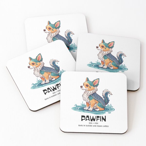 Item preview, Pawfin – Dog Fish Hybrid Funny Mug for Animal Pun Lovers designed and sold by FoxWink Inc.