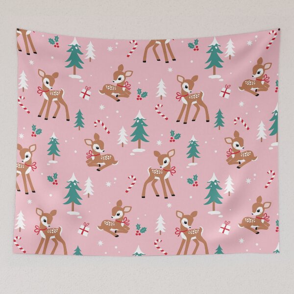 Item preview, Pink Baby Reindeer Pattern, Fawn, Festive Holiday, Merry Christmas  designed and sold by newburyboutique.