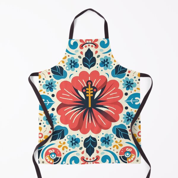 Item preview, Hibiscus Flower Pattern - Scandinavian Folk Art by heidiannemorris © designed and sold by FOLK ART FUSION by heidiannemorris.