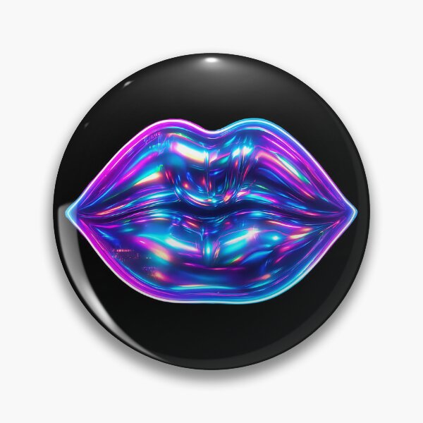 Item preview, Holographic Neon Lips – Futuristic Pop Art in Vibrant Digital Style designed and sold by Psycho-Crazy.