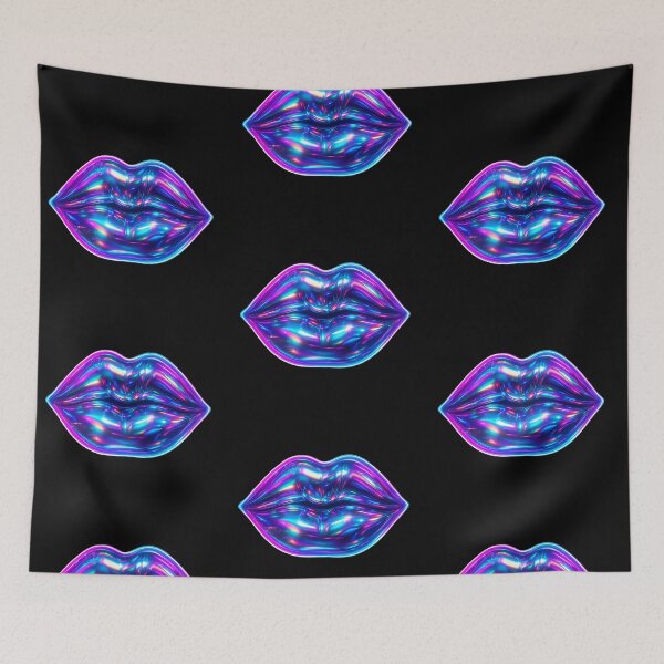 Item preview, Holographic Neon Lips – Futuristic Pop Art in Vibrant Digital Style designed and sold by Psycho-Crazy.