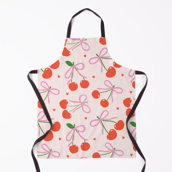 Item preview, Pink Bows, Red Cherry Pattern, Feminine Vintage Pattern designed and sold by newburyboutique.