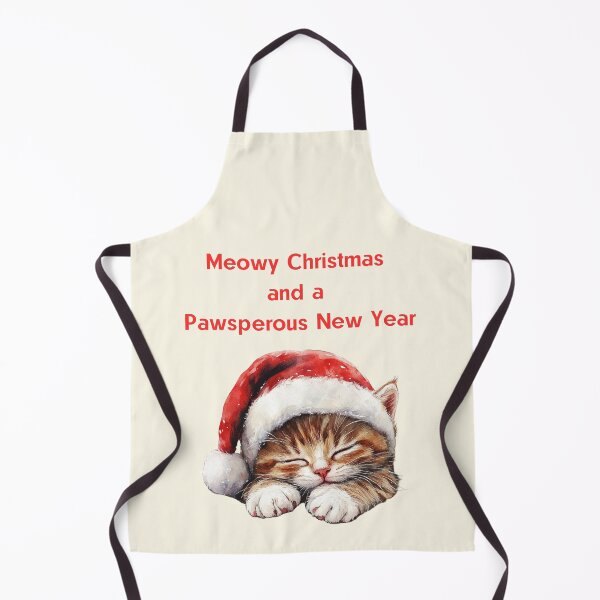 Item preview, Kitten sleeping in Santa hat, Cat Christmas, Christmas tree, christmas postcard, christmas tee designed and sold by Coolparrotgirl.