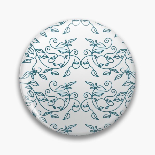 Item preview, Patrón de hojas en espiral de inspiración vintage en verde azulado intenso designed and sold by Code4Designs.