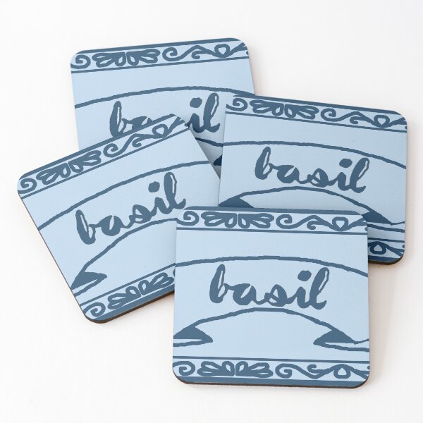 Item preview, Basil Spice Label Dark Green with Calligraphy designed and sold by abitofaromantic.
