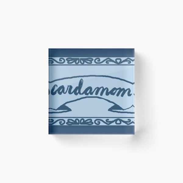 Item preview, Cardamom Spice Label Dark Blue with Calligraphy designed and sold by abitofaromantic.