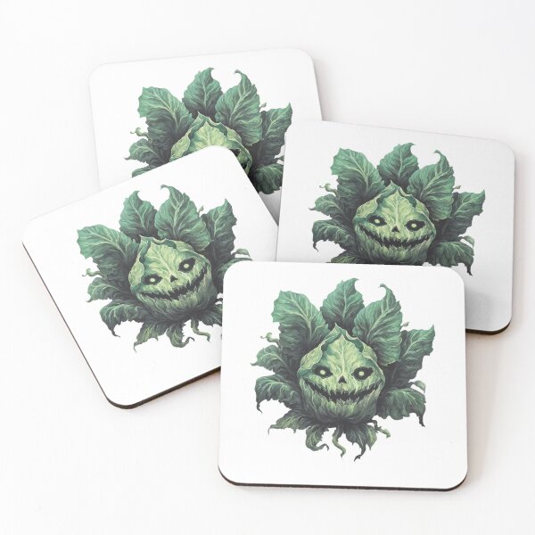 Item preview, Haunted Cabbage with Creepy Grin and Glowing Eyes  Halloween Cabbage Monster with Spooky Face designed and sold by Anastasiia Yurevych.