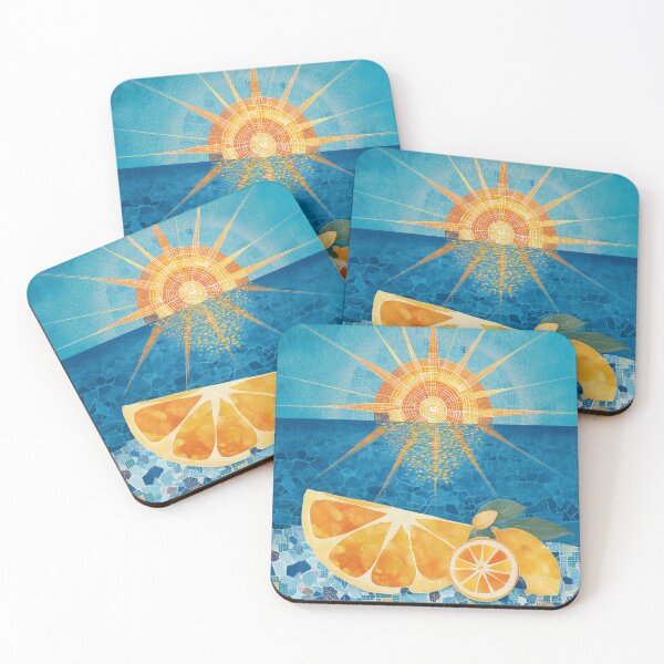 Item preview, Mediterranean Citrus Sunburst – Coastal Mosaic  designed and sold by MiraLumeStudio.