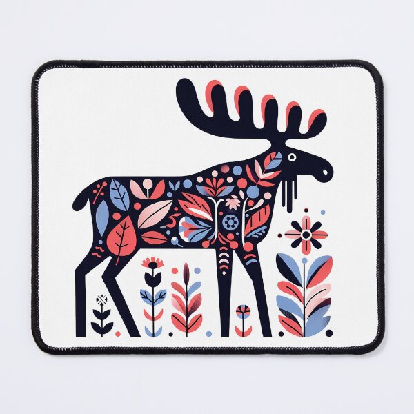 Item preview, Majestic Moose Pattern - Scandinavian Folk Art by heidiannemorris © designed and sold by FOLK ART FUSION by heidiannemorris.