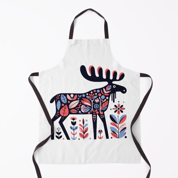 Item preview, Majestic Moose Pattern - Scandinavian Folk Art by heidiannemorris © designed and sold by FOLK ART FUSION by heidiannemorris.