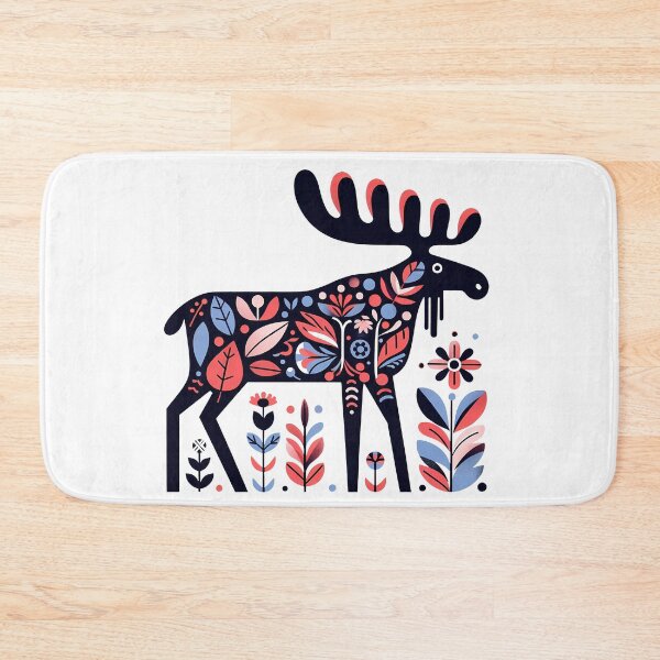 Item preview, Majestic Moose Pattern - Scandinavian Folk Art by heidiannemorris © designed and sold by FOLK ART FUSION by heidiannemorris.