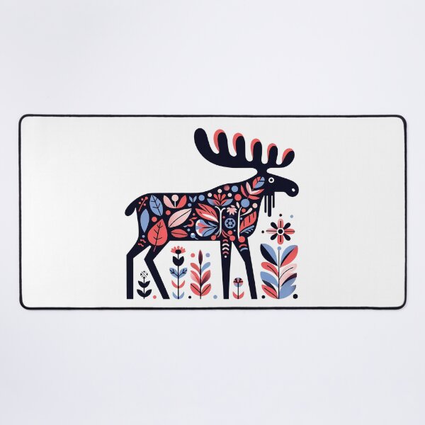 Item preview, Majestic Moose Pattern - Scandinavian Folk Art by heidiannemorris © designed and sold by FOLK ART FUSION by heidiannemorris.