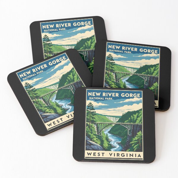 Item preview, A Vintage Illustration of New River Gorge National Park - West Virginia  designed and sold by GoodOldVintage.