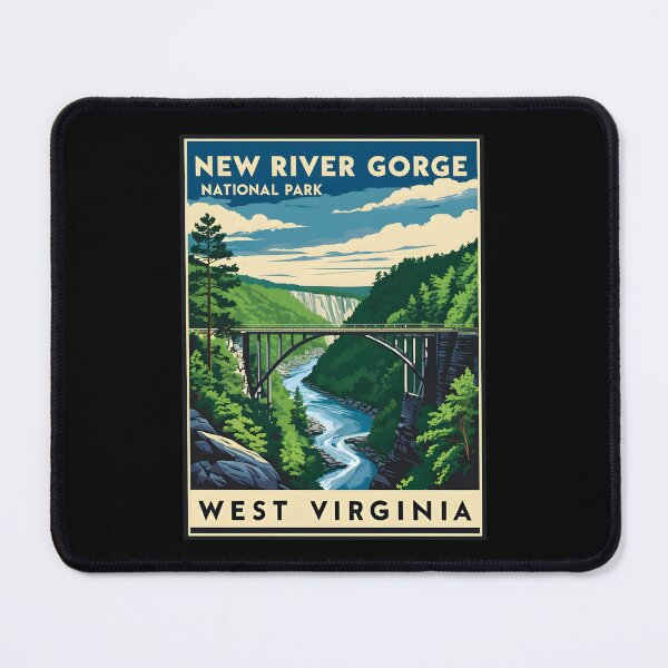Item preview, A Vintage Illustration of New River Gorge National Park - West Virginia  designed and sold by GoodOldVintage.