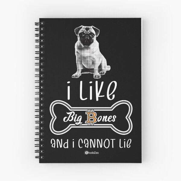 Item preview, I Like Big ₿ones – Funny pug with Bitcoin pun designed and sold by Silvernuit.