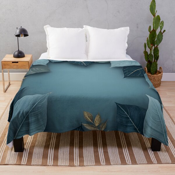 Item preview, Elegant Blue and Gold Leaves designed and sold by A L O N E.