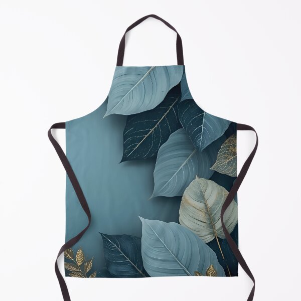Item preview, Elegant Blue and Gold Leaves designed and sold by A L O N E.
