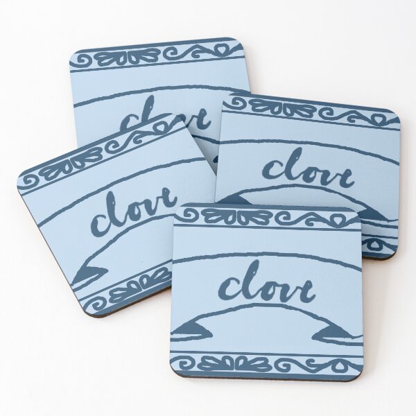 Item preview, Clove Spice Label Dark Blue with Calligraphy designed and sold by abitofaromantic.