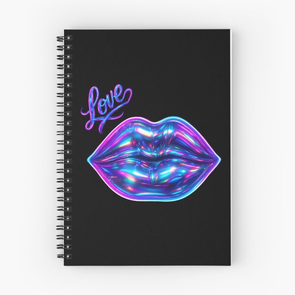 Item preview, Neon Holographic Love Lips – Futuristic Pop Art Wall Print designed and sold by Psycho-Crazy.