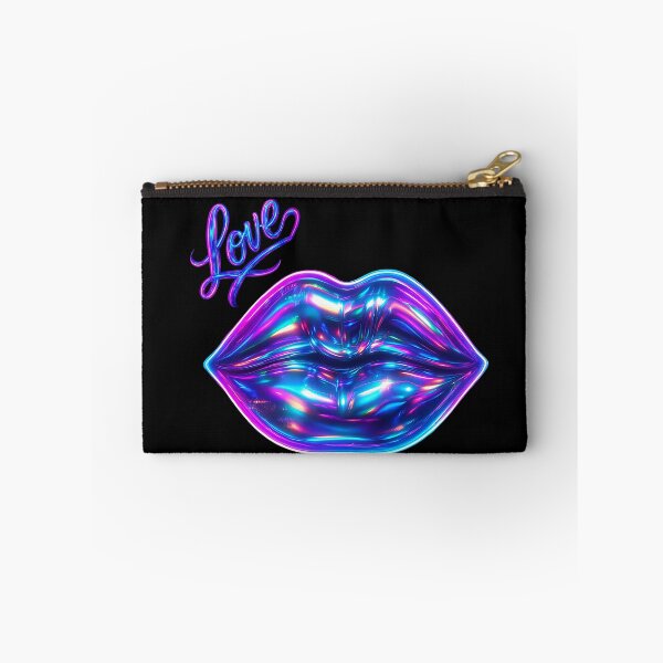 Item preview, Neon Holographic Love Lips – Futuristic Pop Art Wall Print designed and sold by Psycho-Crazy.