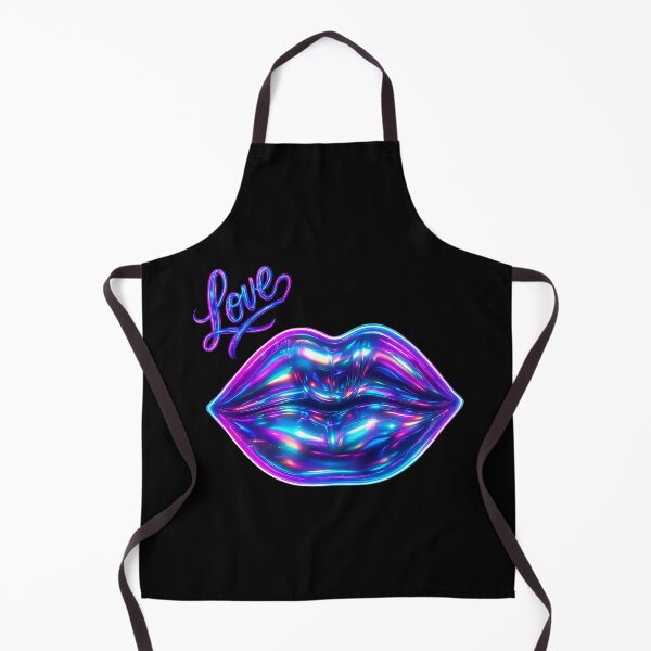 Item preview, Neon Holographic Love Lips – Futuristic Pop Art Wall Print designed and sold by Psycho-Crazy.