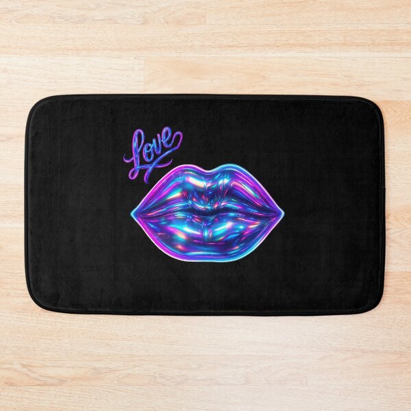 Item preview, Neon Holographic Love Lips – Futuristic Pop Art Wall Print designed and sold by Psycho-Crazy.